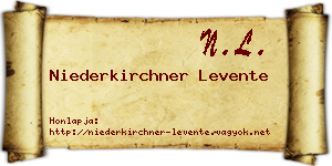 Niederkirchner Levente névjegykártya