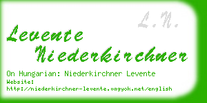 levente niederkirchner business card